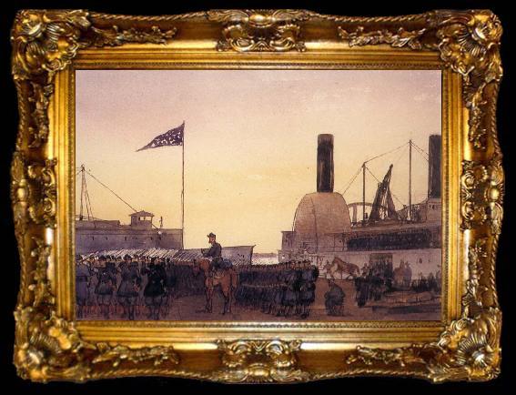 framed  unknow artist The Army of the Potomac Landing at Fort Monroe, ta009-2